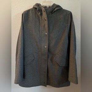 GAP Charcoal Wool Jacket with Hood for Women EUC